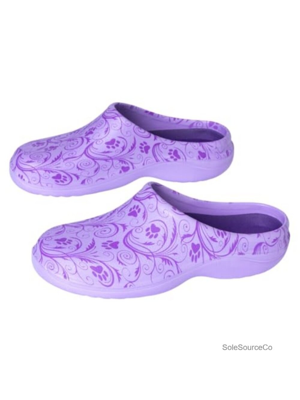 Lightweight Paw Print Garden Clogs Slip-On Shoes